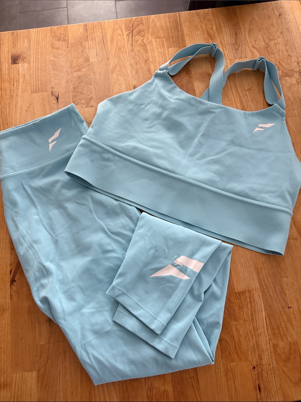 flag nor fail Sky Blue Seamless Sports Bra & Leggings Set